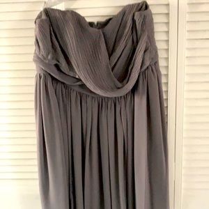 Tevolio Silver/Gray Knee Length Chiffon Prom Dress
